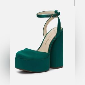 COPY - JESSICA SIMPSON PLATFORM SATIN PUMPS